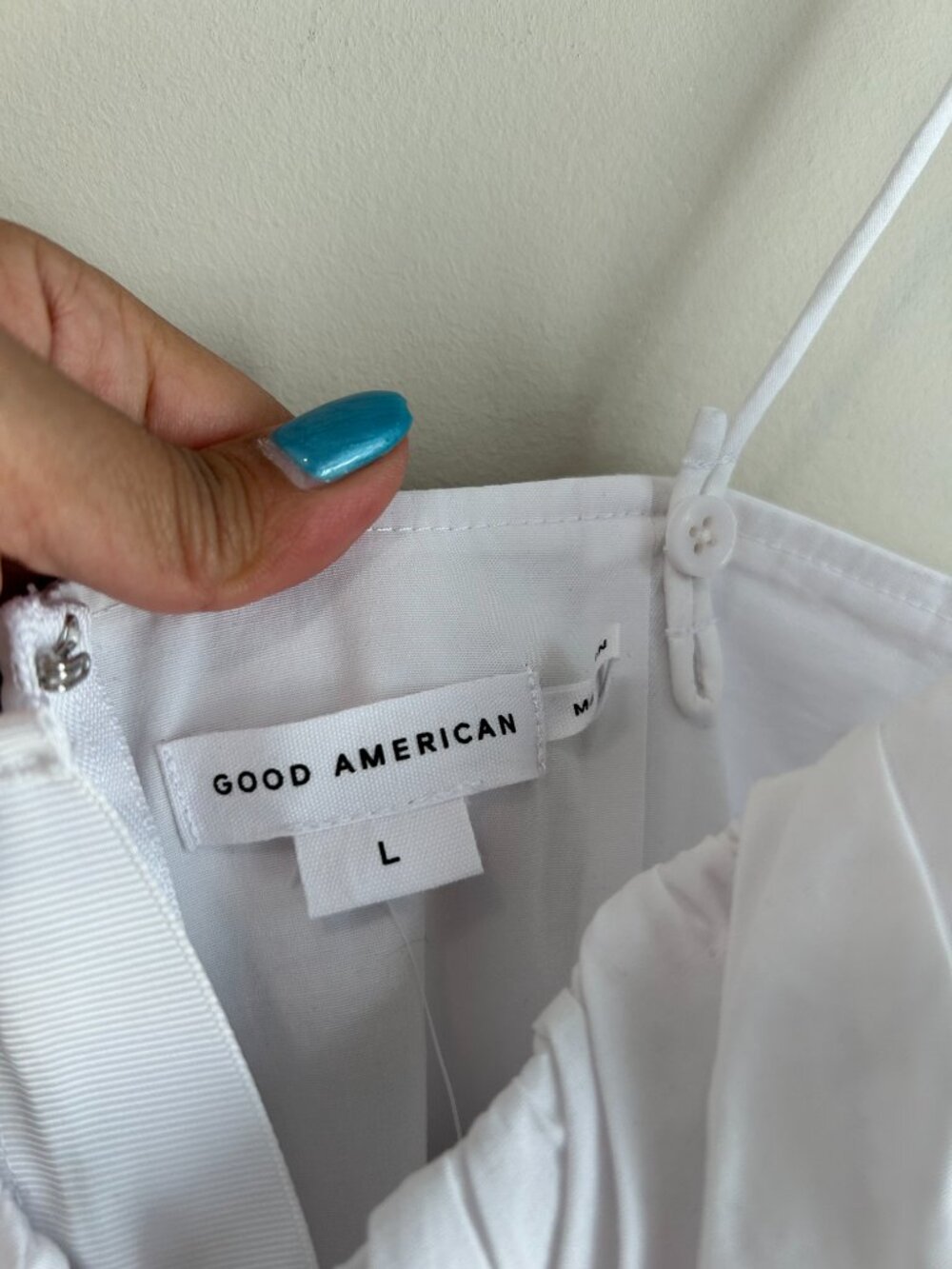 Good American White Poplin Mini Dress NWT Large Fit & Flare Bridal Summer - Picture 2 of 13